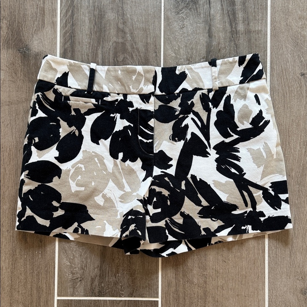 LOFT Black and Cream High Waist Women's Shorts
